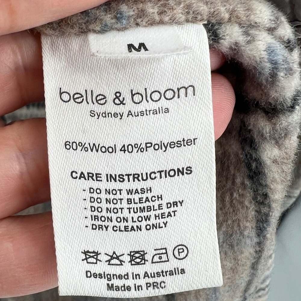 Belle & Bloom Ex-Boyfriend Wool Blend Oversized Jacket Oat Plaid Size M Academia - Picture 8 of 10